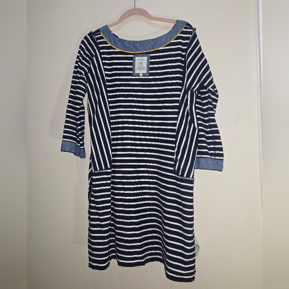 Joules Mariners Grade Navy White Stripe Navy White Striped Dress Pockets 14 - Picture 8 of 8